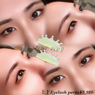 クラウンロッド
根元から立ち上げパーマ &下まつげパーマ
 