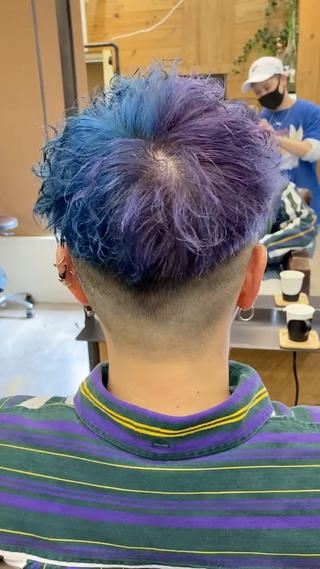 【ターコイズブルーパープル️】
#2トーンカラー
#派手髪
#パープルカラー
#ターコイズブルー 