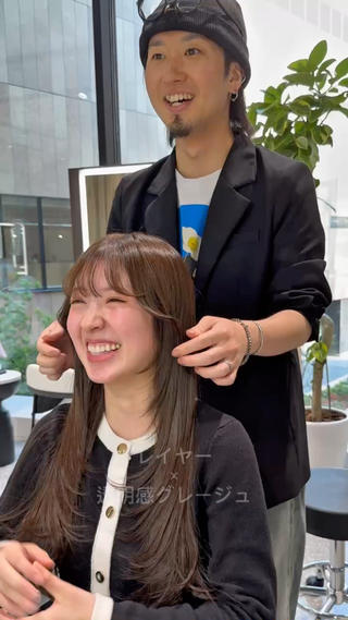 ロング カラー レイヤー/グレージュ メンズパーマのヘアスタイル