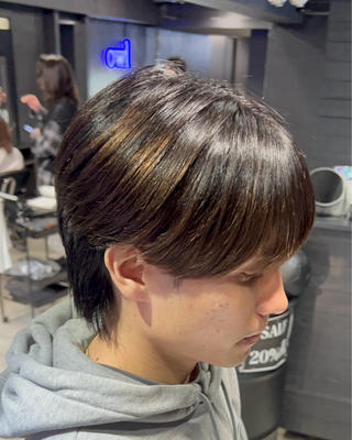 ショート パーマ メンズ 【フェザーパーマ】 【縮毛矯正】鶴田文のヘアスタイル