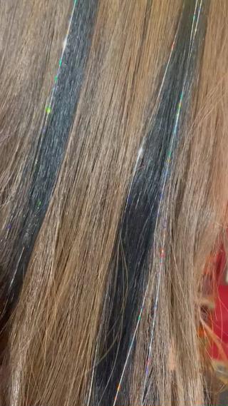 #ティンセル
#キラキラエクステ
#シルバー