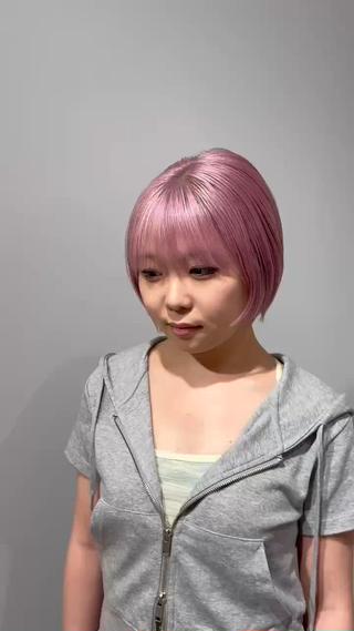 ショートカット＋ケアブリーチ2回＋ペールピンク＋トリートメント＋前処理︎ 