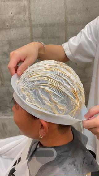 ショート カラー パーマ メンズ 飯泉/メンズカラー ツイスパ/メッシュのヘアスタイル