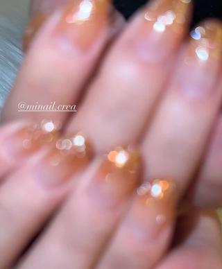 #ジェルネイル#スカルプ#ラメグラ#キラキラネイル#ネイル#秋ネイル#ブラウンネイル#ネイルデザイン#ラメグラデーション 