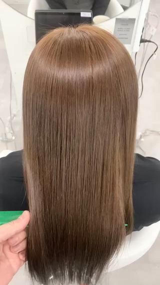 髪質改善カラーで作るメルティーベージュ 