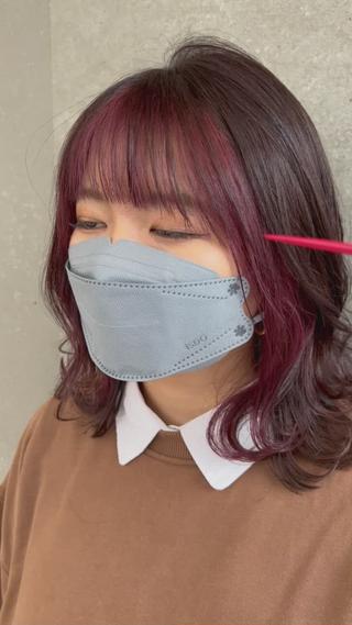 春にぴったり、ピンクインナーカラー 