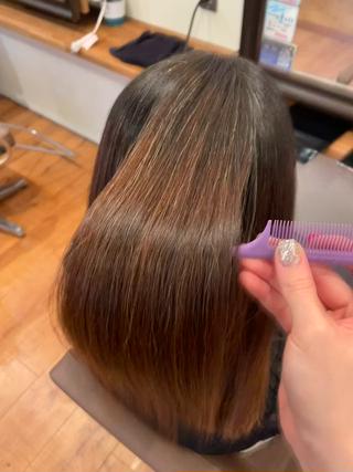しっかり癖を伸ばしてもしなやかな触り心地#縮毛矯正 