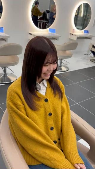 セミロング カラー earth新国道 ナナ🌱のヘアスタイル