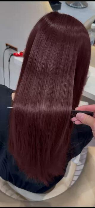 ロング 縮毛矯正/透明感/ 松葉 晃明のヘアスタイル