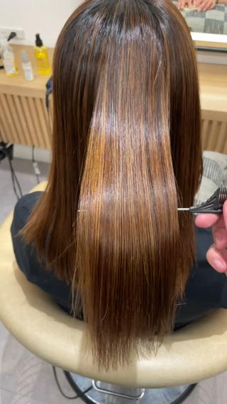 ロング カラー 巻ける縮毛矯正/ボブ 縮毛矯正/大和田拓夢のヘアスタイル