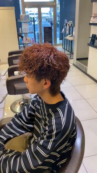 ショート パーマ メンズ earth南柏所属・野老 海音のヘアスタイル