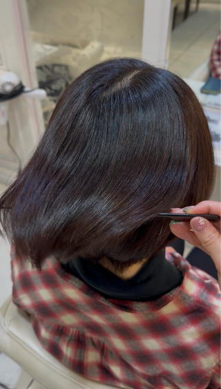 ショート カラー ツヤ重視 ワンカラー🫧Mioのヘアスタイル
