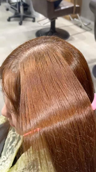 ブリーチ無しのオレンジベージュ 