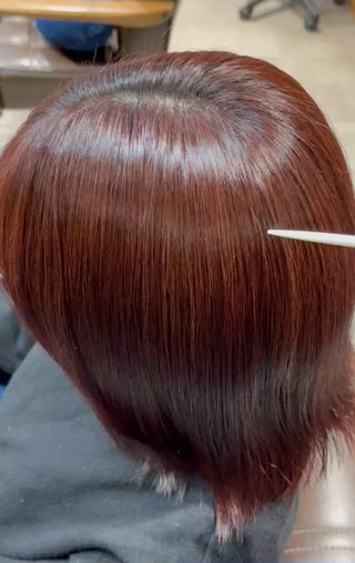 ミディアム カラー 暖色  艶カラー/ 蒔田 爽真のヘアスタイル