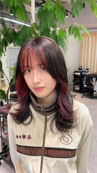 ブリーチ一回
Cherry red 