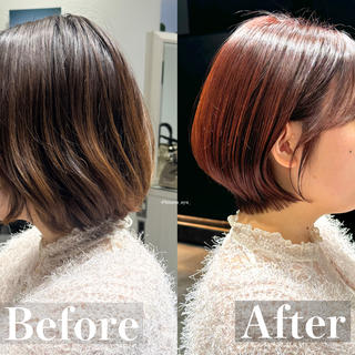 丸みのあるゆったりしたスタイルのグラデーションボブ♡
耳にかけてもおろしても可愛いです♡
#グラデーションボブ　#ショートボブ 