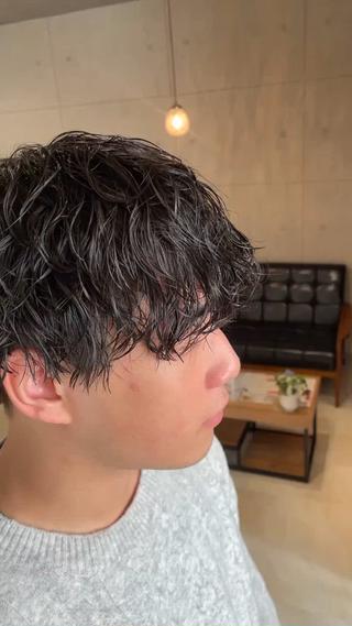 ショート パーマ メンズ 金森 斗夢のヘアスタイル