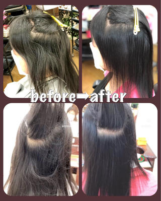 ロング カラー損傷毛縮毛矯正 ツイストスパ佐藤昭利のヘアスタイル