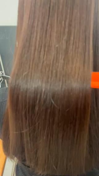 髪質改善のストレートはこのように、ドライヤーで乾かしただけでこーなります。