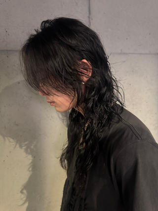 ロング パーマ メンズ だいち/ブリーチ/ レイヤーカットのヘアスタイル