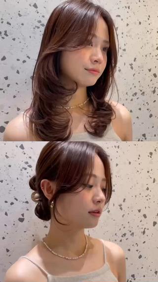 結んでも下ろしてもかわいい顔周り♡ 