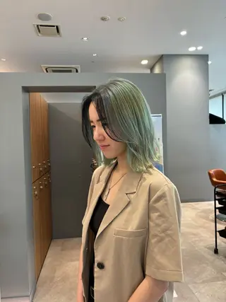 セミロング カラー パーマ ヘアアレンジ メンズ 加藤 愛実のヘアスタイル