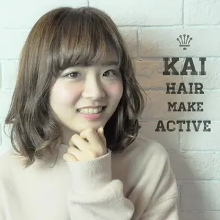 ミディアム カラー ヘアアレンジ 坂東 秀幸のヘアスタイル