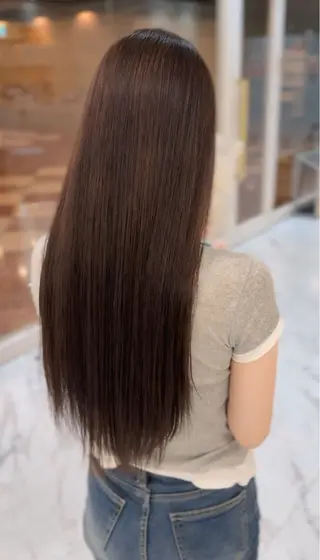 ロング カラー ワンホン×髪質改善 つのーか🩶‪🫧のヘアスタイル