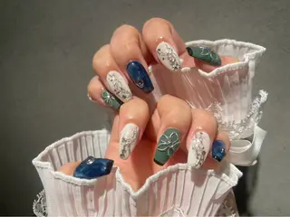 ネイル I-nailロング /ワンホン/キラキラのネイルデザイン