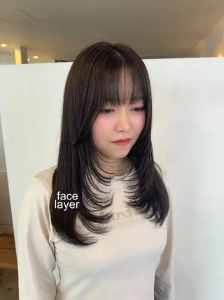 セミロング 長田 唯のヘアスタイル