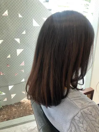 ミディアム 髪質改善✨️透明感カ ラー✧*。山下さいみのヘアスタイル