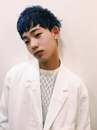 ショート カラー メンズ レイヤーカット/ パーマ/鎌田実奈歩のヘアスタイル