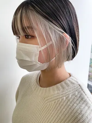 ショート nuu所属・💜ショート💜 ウルフ、ボブ二色亜美のヘアスタイル