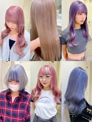 セミロング カラー エクステ/ハイトーン 🐏☁️miminaのヘアスタイル