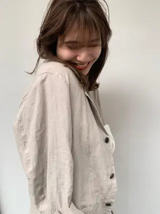 ミディアム パーマ カラー CEINE PATHのヘアスタイル