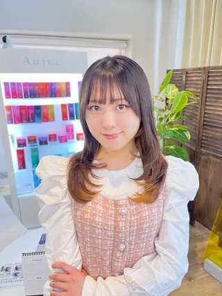 セミロング コテ巻きパーマ/韓国 パーマ/佐野のヘアスタイル