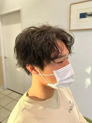 ショート パーマ メンズ LICO HAIR＆RELAXATION 名駅店所属・メンズ特化美容師/ パーマ/波巻き/陸翔のヘアスタイル