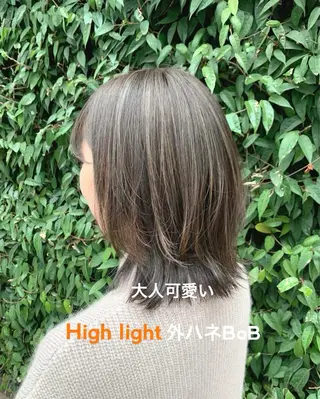 ミディアム カラー 前髪/ハイライト得意 安西駿一　【銀座】のヘアスタイル