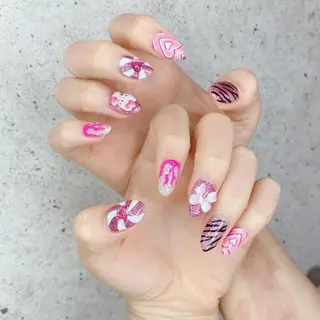 セミロング カラー パーマ ヘアアレンジ メンズ キッズ ネイル マツエク・マツパ アイブロウ Salon Ｋのネイルデザイン