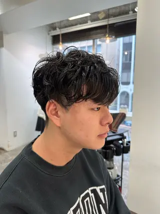 パーマ メンズ ボブ/レイヤー/透明 感カラー/dai🌿のヘアスタイル