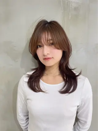 ミディアム yu-kaハッシュ カット/韓国レイヤーのヘアスタイル