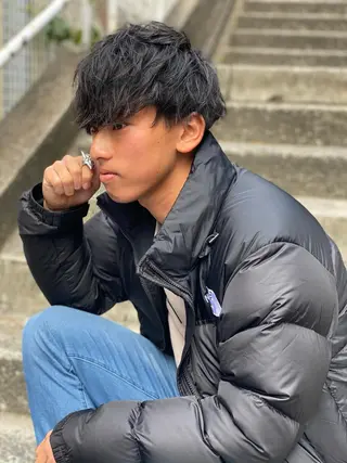 ショート カラー パーマ メンズ 🟦ニュアンス/メン ズパーマ横浜🟦のヘアスタイル