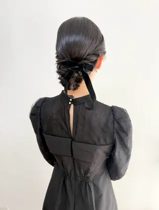 セミロング ヘアアレンジ ヘアセットサロン /上坪愛美のヘアスタイル