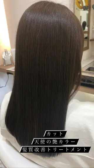 セミロング カラー 艶質改善/縮毛矯正 ササキナツミのヘアスタイル