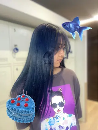 ロング カラー 岡山ハイトーン・ ルーツカラー/こもものヘアスタイル