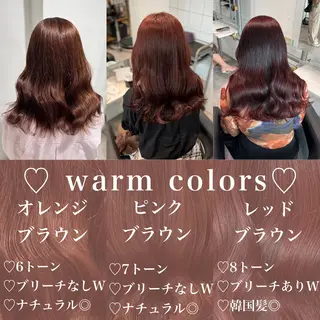 セミロング カラー ヘアアレンジ 韓流トレンドヘア 🎀RINAKO🎀のヘアスタイル