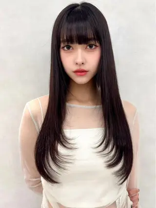 ロング カラー 🇰🇷韓国レイヤー ケアカラー／田川佑紀のヘアスタイル