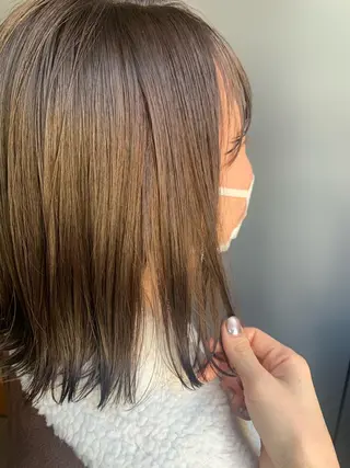 ショート カラー ヘアアレンジ サナ🌱 切りっぱなしボブのヘアスタイル