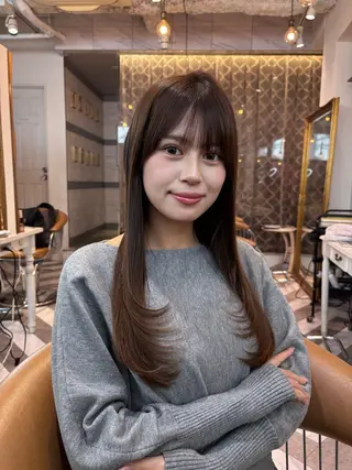 ロング ♥韓国レイヤー/似合 わせ骨格診断/顔周りのヘアスタイル