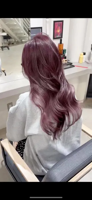 セミロング yui/ラベンダー/ ピンク/ワインレッドのヘアスタイル